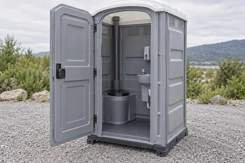 Upgraded toilet with interior fittings