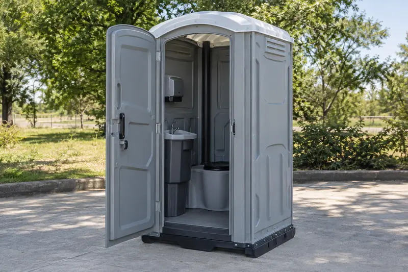 Upgraded portable toilet interior